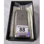 Havana club hip flask marked Iconica with pewter markings