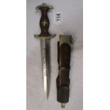 Third Reich SA dagger, by Aug. Merten Ww, Solingen, with sheath