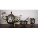 3 piece silver tea set - Total weight 851g