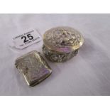 Silver vesta & trinket box