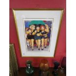 L/E signed print - Disco ladies by Beryl Cook - Signed in pencil