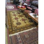 Large red & gold patterned carpet