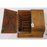 Victorian stationery case with key and secret drawer