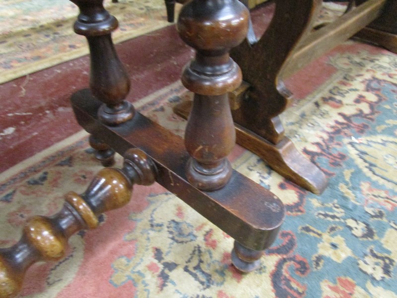 Victorian walnut inlaid & bobbin turned side table - Bild 3 aus 8