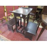 Chinese style leathered table & stools