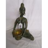 Nude African bronze figure - H: 29cm