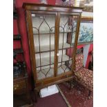 Edwardian mahogany china cabinet - H: 182cm W: 93cm D: 39cm