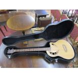 Electro acoustic bass guitar in case