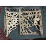 4 pairs of cast iron antique wall brackets