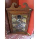 Oak & glazed corner cupboard