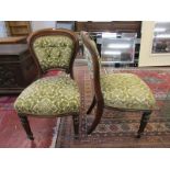 Pair of upholstered balloon back chairs