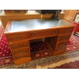 Leather top pedestal desk