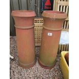 Pair of large terracotta chimney pots