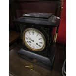 Slate mantle clock by J W Benson of London - Working