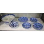 Collection of blue & white china to include Spode