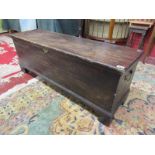Long antique stained pine coffer