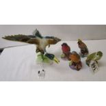 4 Royal Worcester song birds & West German duck