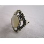 Stone set silver ring