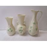 2 Belleek vases & Belleek jug