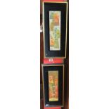 Pair of plaster plaques in frames signed Bruna Rosa Beni