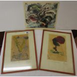 3 Italian Futurist Movement watercolour/oils by Cristoforo Mercati aka "Krimer"