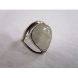 Silver moonstone set ring