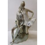 Lladro: Large and impressive figure 'Romance Harlequin' with lute and ballerina - Model No 4813,