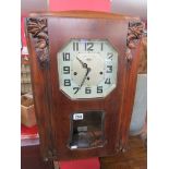 Art Deco wall clock with Westminster chime - Working