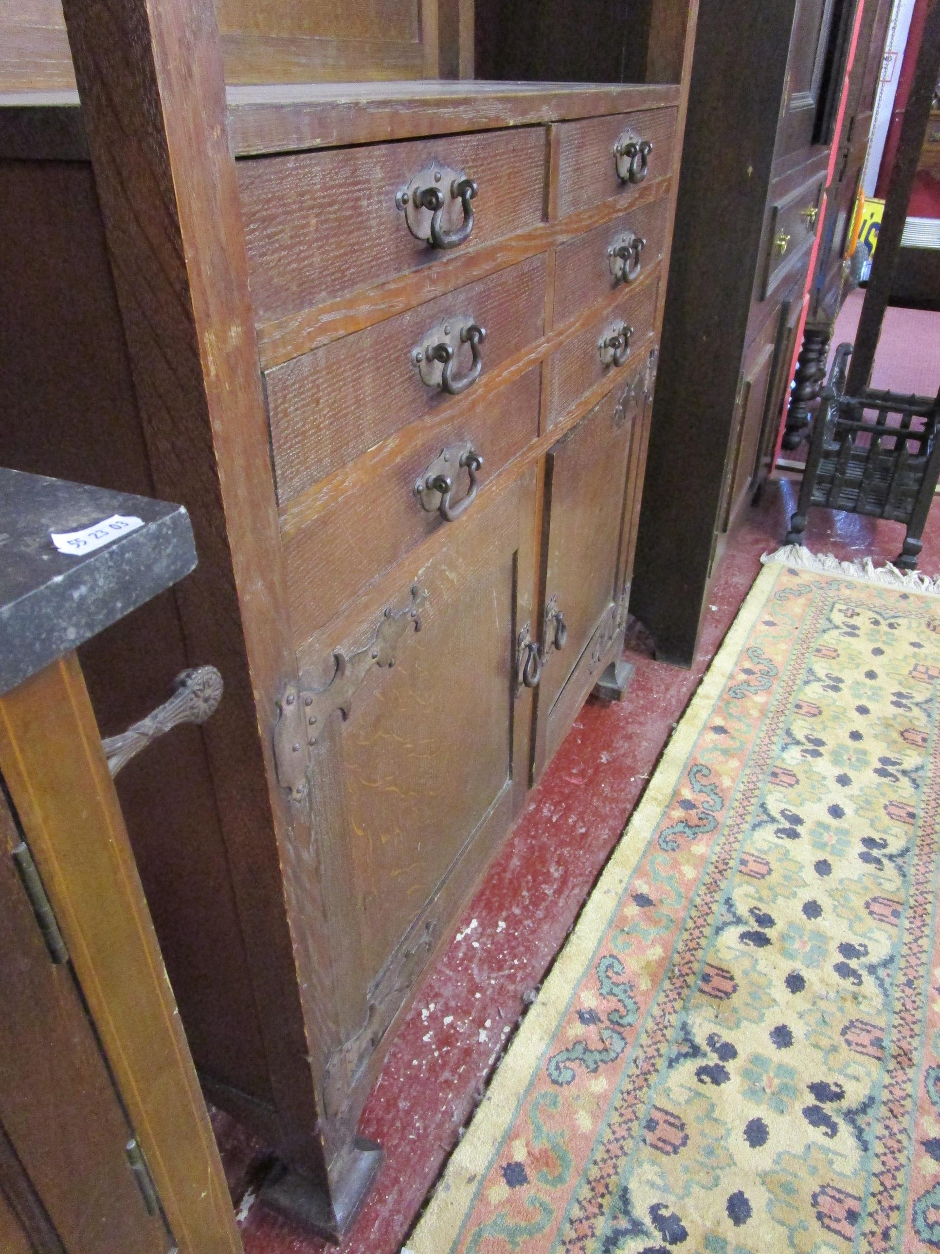 Interesting Arts & Crafts oak cabinet in the style of Charles Robert Ashbee (Guild and School of - Image 4 of 13