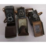 2 Rolleicord cameras & Rolleiflex camera