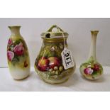 3 pieces of signed Royal Worcester