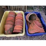 2 boxes of terracotta plant pots