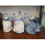 6 Royal Doulton figures - HN2334, HN2461, HN3137, HN2805, HN2742 & HN2336