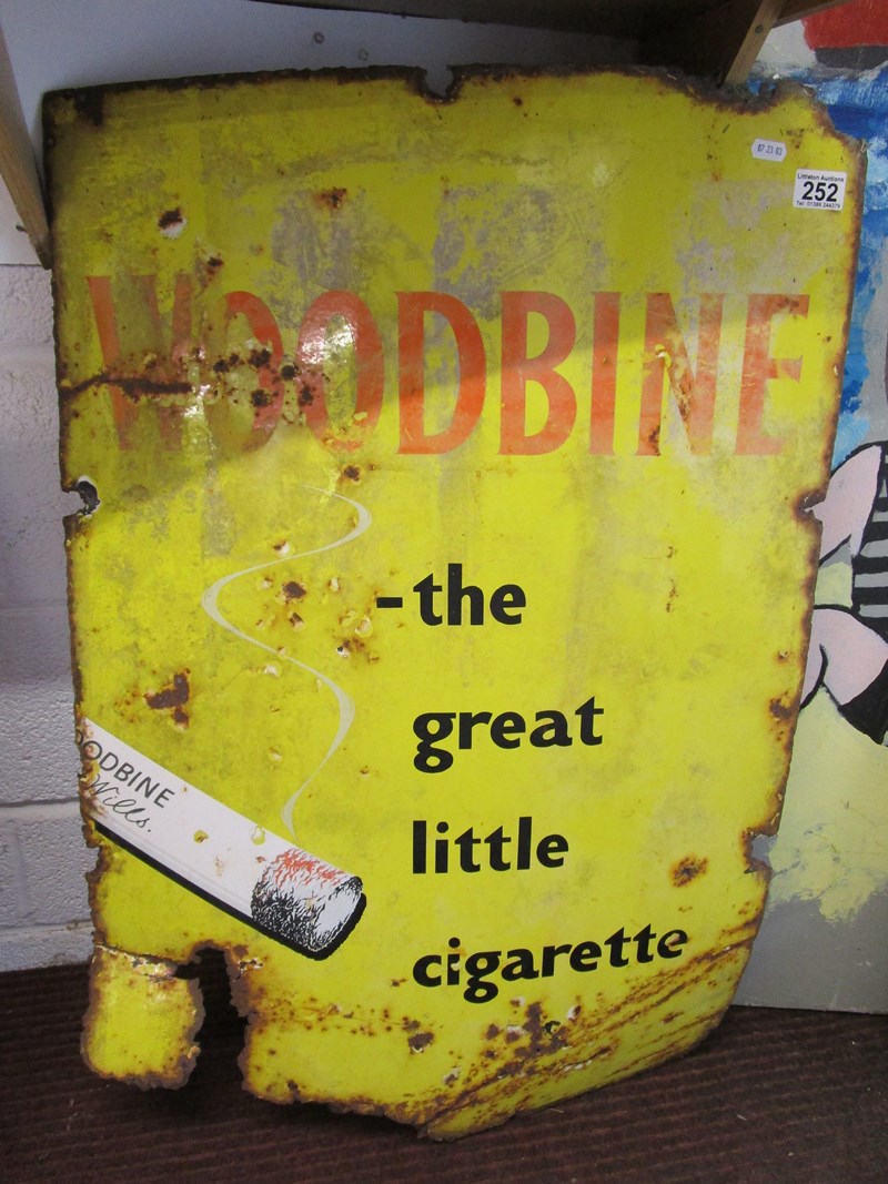 Enamel Woodbine cigarette sign