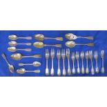 Collection of silver cutlery to include large serving spoons - Approx 1260g
