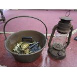 Jam pan & contents to include hurricane lamp