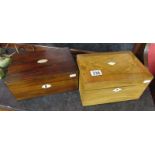 2 wooden boxes inlaid with mother-of-pearl