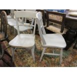 Set of 6 painted bar-back kitchen chairs