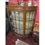 Walnut display cabinet on ball & claw feet