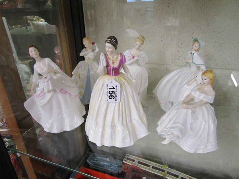 6 Royal Doulton figures - HN2956, HN3037 (A/F), HN3169, HN2477, HN2960 & HN2961