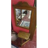 Bevelled glass mirror & jeweller's stool