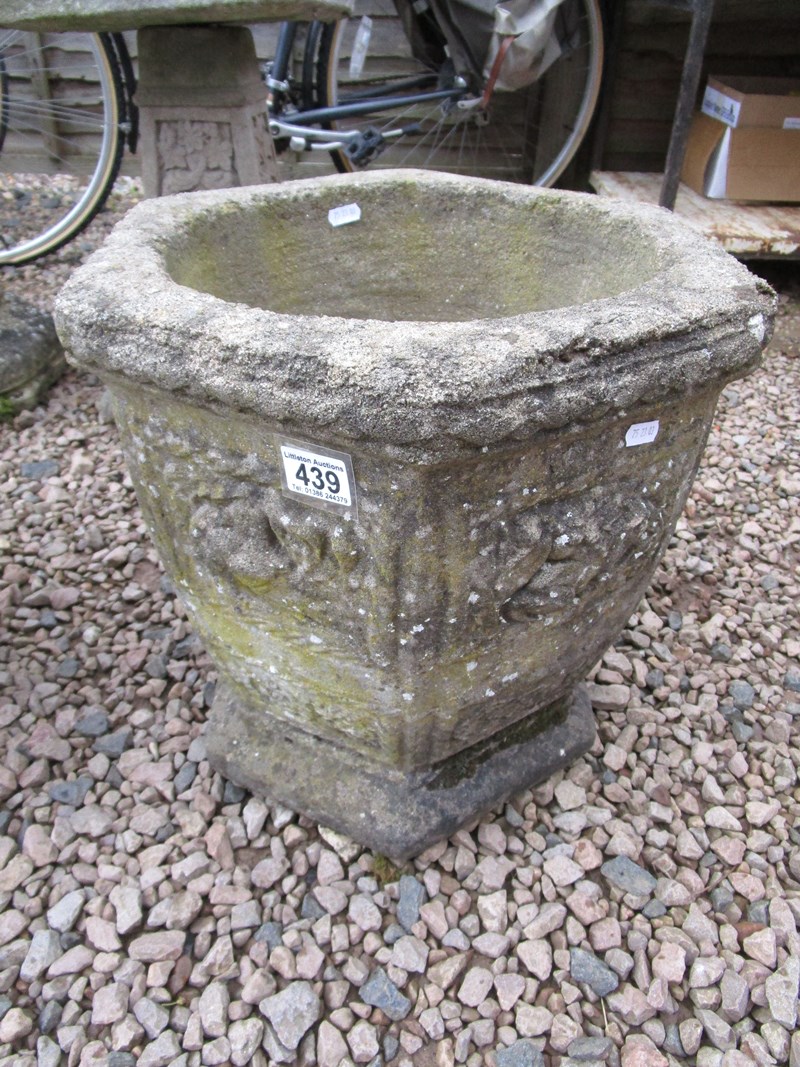 Hexagonal stone planter