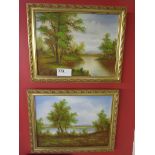 Pair of oils signed C Inness