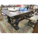 Early oak refectory table - L: 250cm W: 96cm H: 78cm
