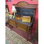 Marble top inlaid washstand