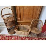 Collection of wicker baskets etc