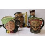 4 Royal Doulton Toby jugs to include D5528, D6707, 8322
