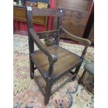 Antique oak armchair