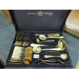 Gold plated canteen of cutlery