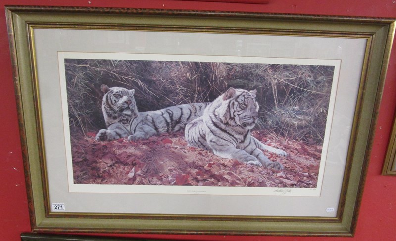 L/E signed print - White Tigers, Ever Watchful by Anthony Gibbs
